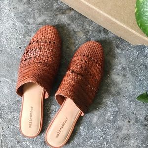 Anthropologie Salt & Umber Woven Mule